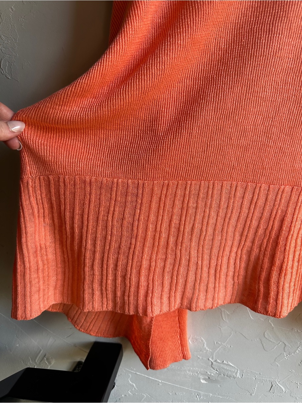 Eileen Fisher linen loose knit cardigan & tank set in coral, L and XL - Picture 8 of 16